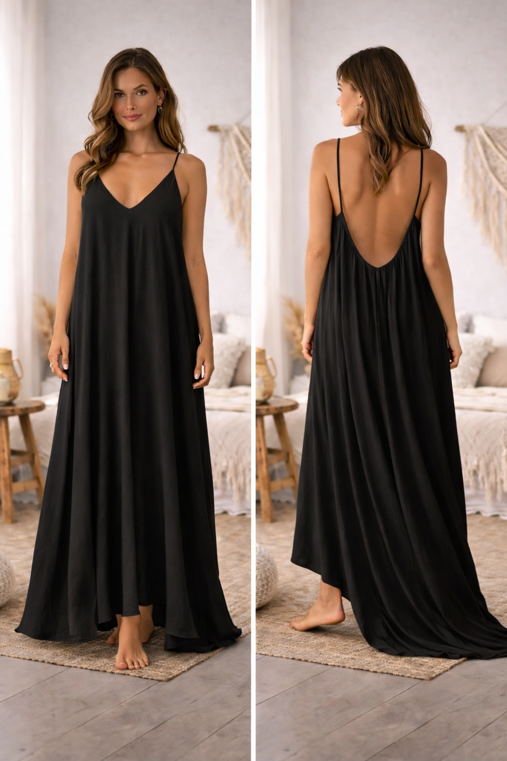 Women’s Flowy Backless Maxi Dress
